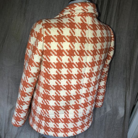 J. Crew Pumpkin Spice Houndstooth wool beautiful!! FIRM - Picture 5 of 8
